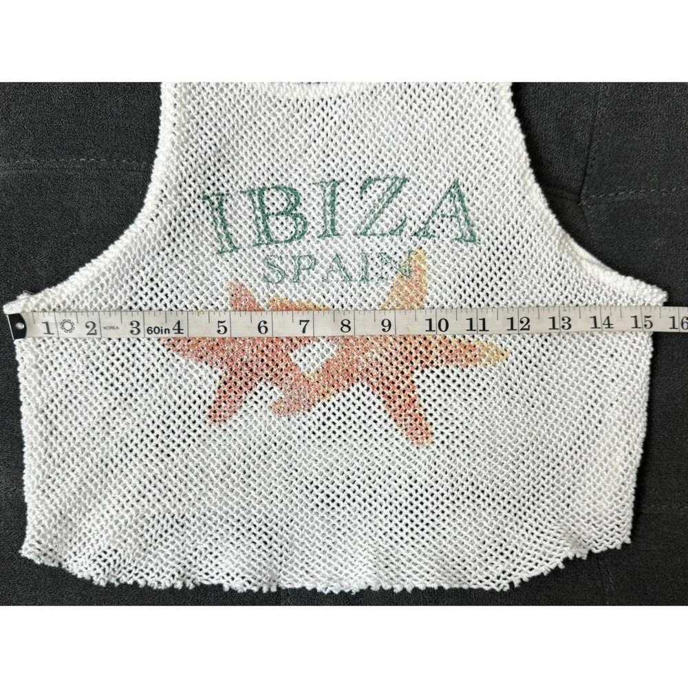 Forever21 Girls Large Crochet Mesh IBIZA SPAIN Beach Tank with Starfish